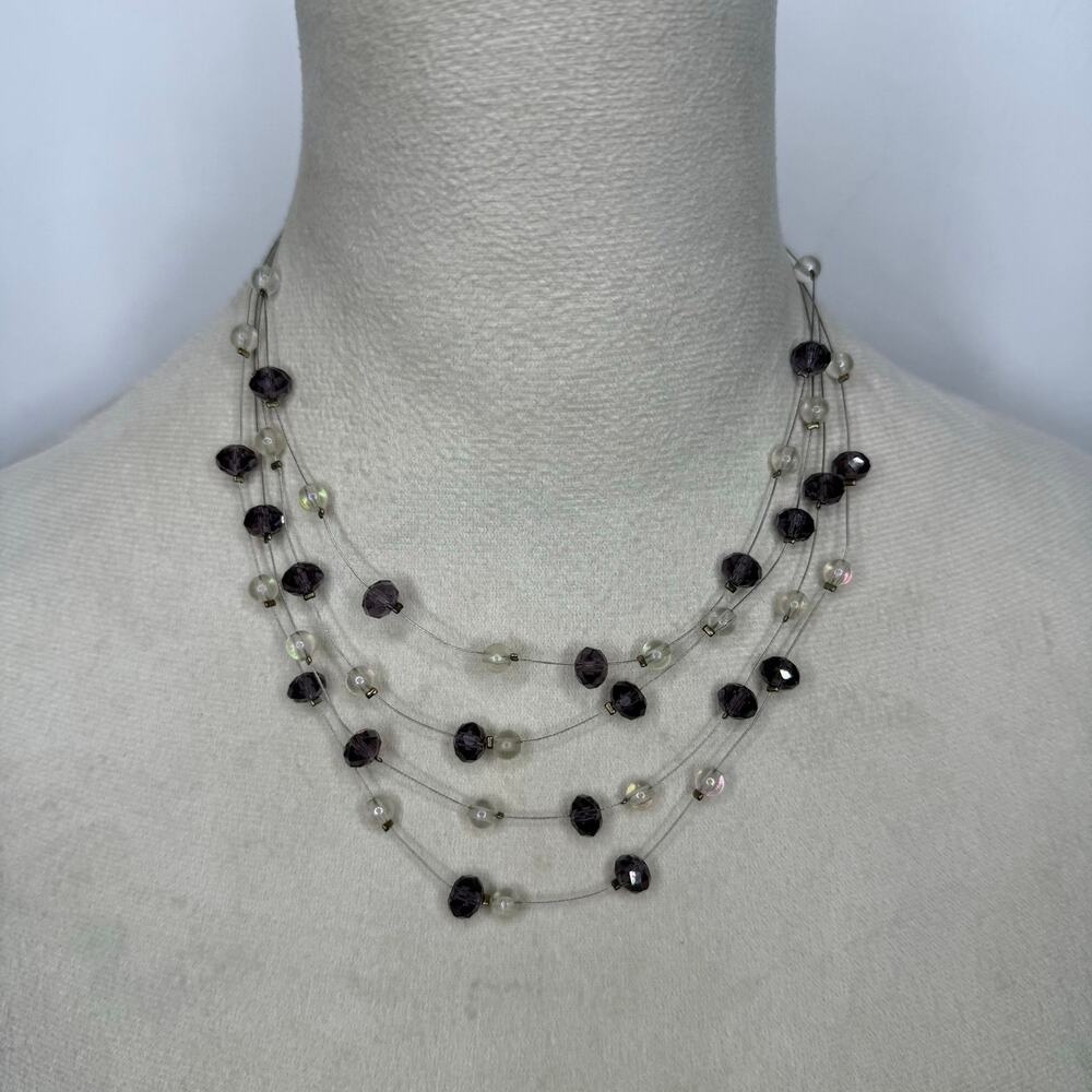 53. Whimsigoth purple layered necklace